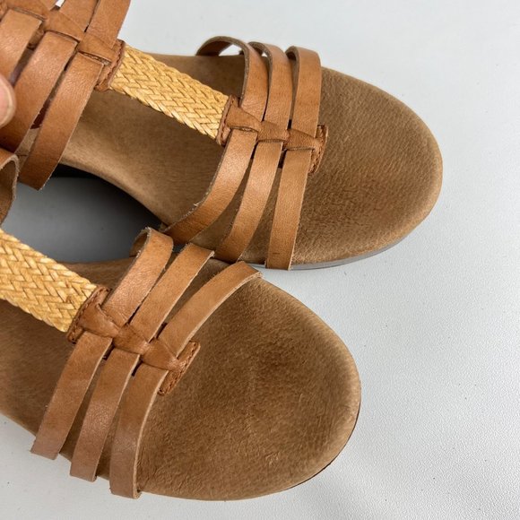 UGG Mattie Womens Platform Wedge Strappy Sandals Tan Brown Leather size 10 - Picture 9 of 16
